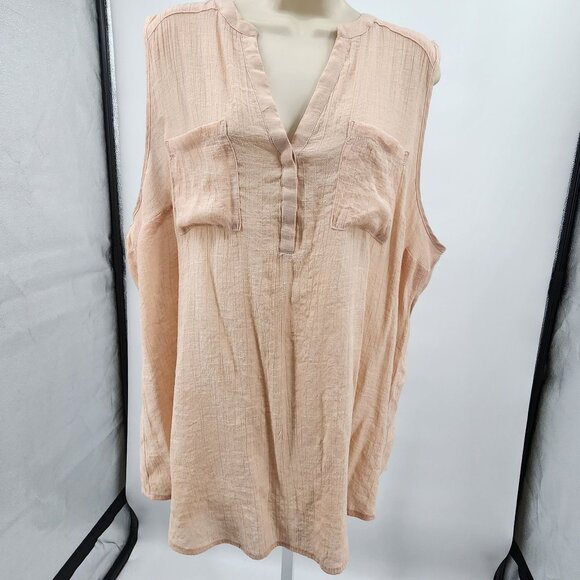 Torrid 2 Womens 18/20 Blush Pink Sleeveless Top Rayon Polyester Blend Plus Size - Picture 8 of 9
